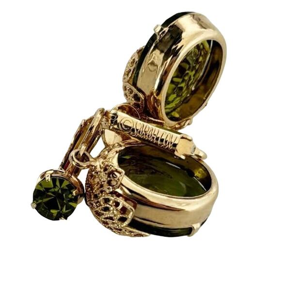 Vintage Sarah Coventry Touch of Elegance Brooch and Earring Set Green - Picture 5 of 16